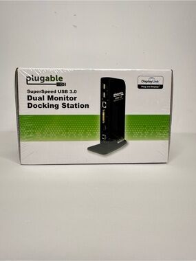 Plugable UD-3900 USB 3.0 Universal Laptop Dual Monitor Docking Station NEW!